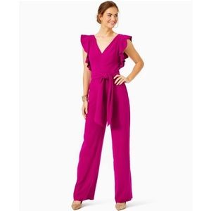 Lilly Pulitzer Kallie Jumpsuit in Bordeaux Berry Size 10